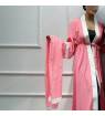 Kimono long rose avec foulard