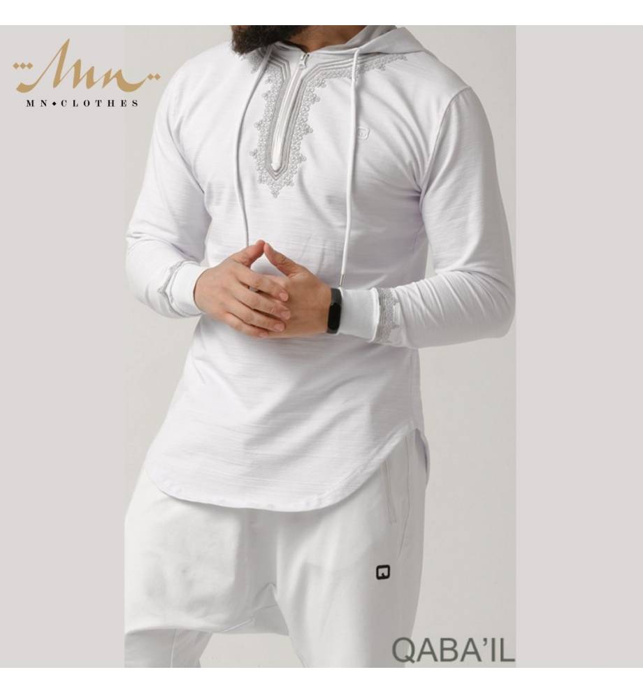 Qabail longline sweatshirt - Charcoal gray color